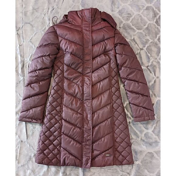 Kenneth Cole Women's Dark Ŕoast Faux Fur Trim Hooded Puffer Coat/NWOT, Size XS - Picture 1 of 5